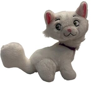 Disney Aristocats Marie Plush Stuffed Animal Toy White Cat Heart Collar Kitten